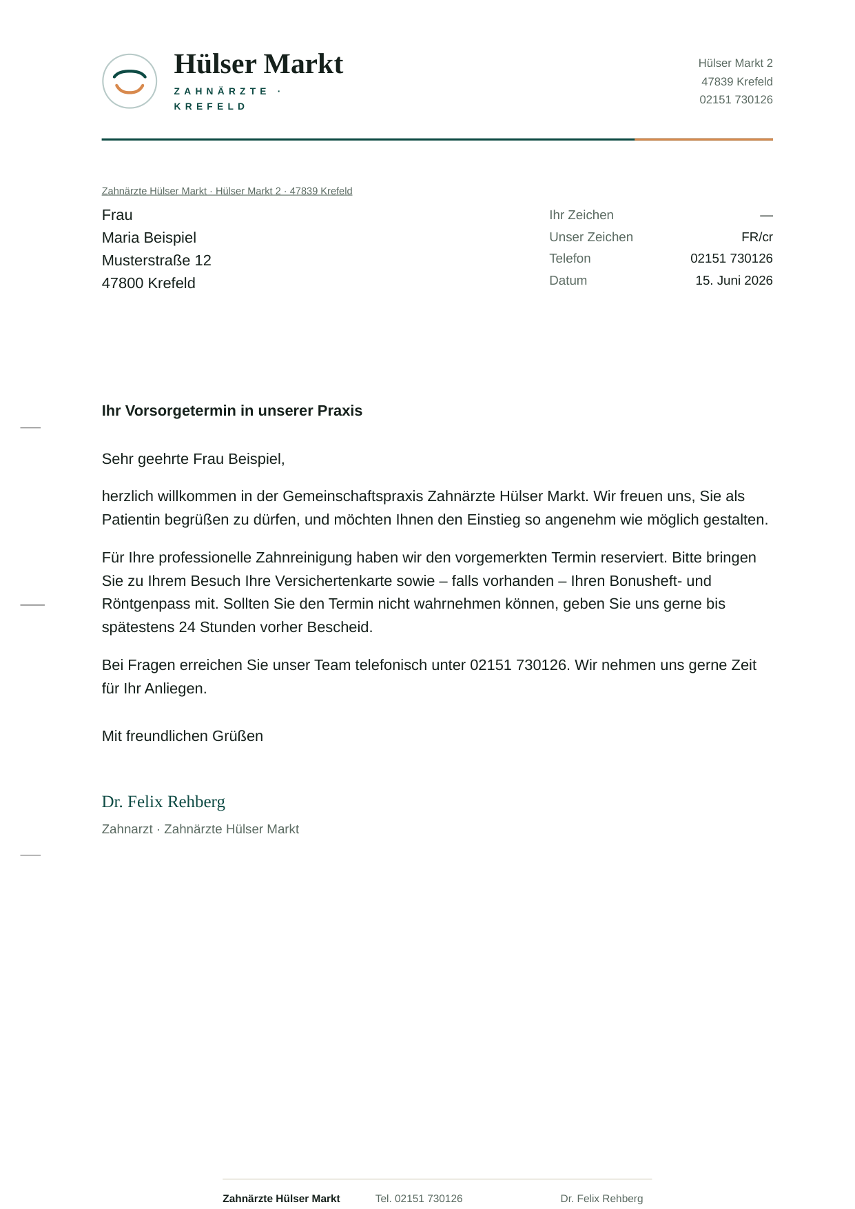 Briefbogen Vorschau